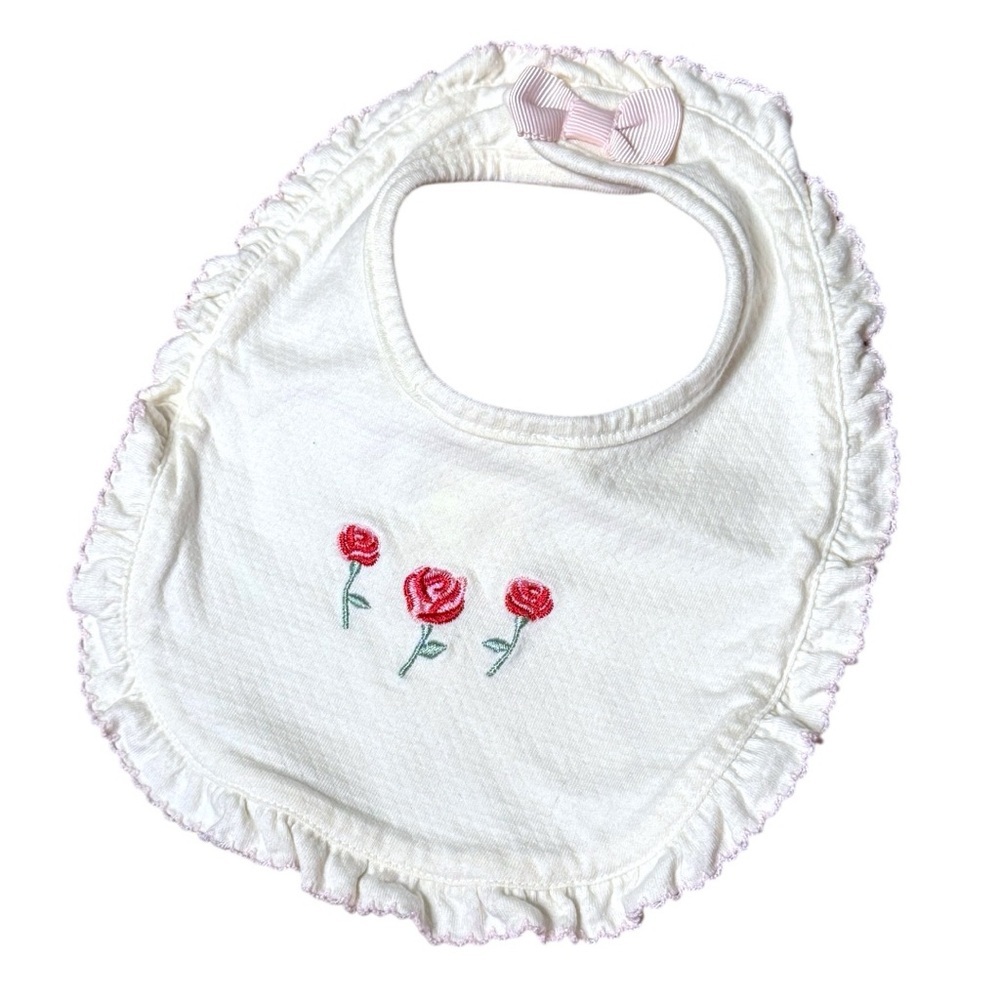 Kate Spade Baby Girl 3-Piece Floral Outfit Set Bib Top Pants Pink White - Picture 2 of 12